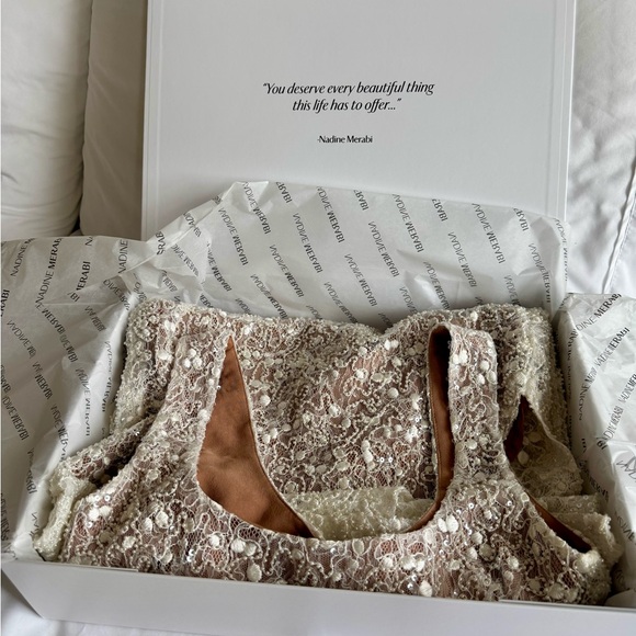 NADINE MERABI White Asymmetrical Dress - Picture 3 of 4